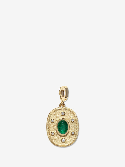 Regina Medium Emerald Cabochon Coin