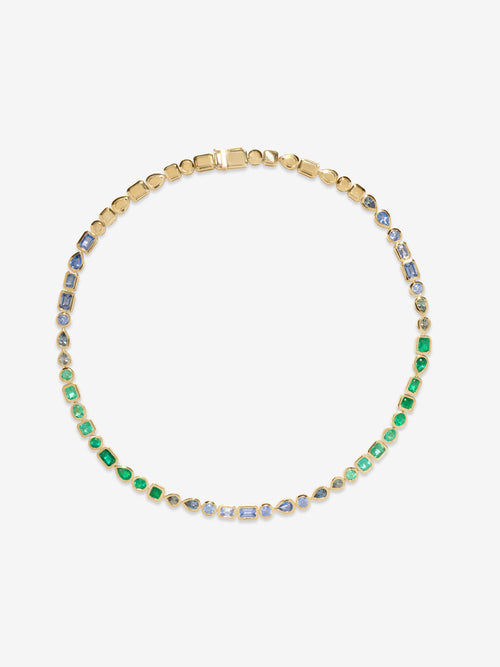 Gradient Emerald and Sapphire Necklace
