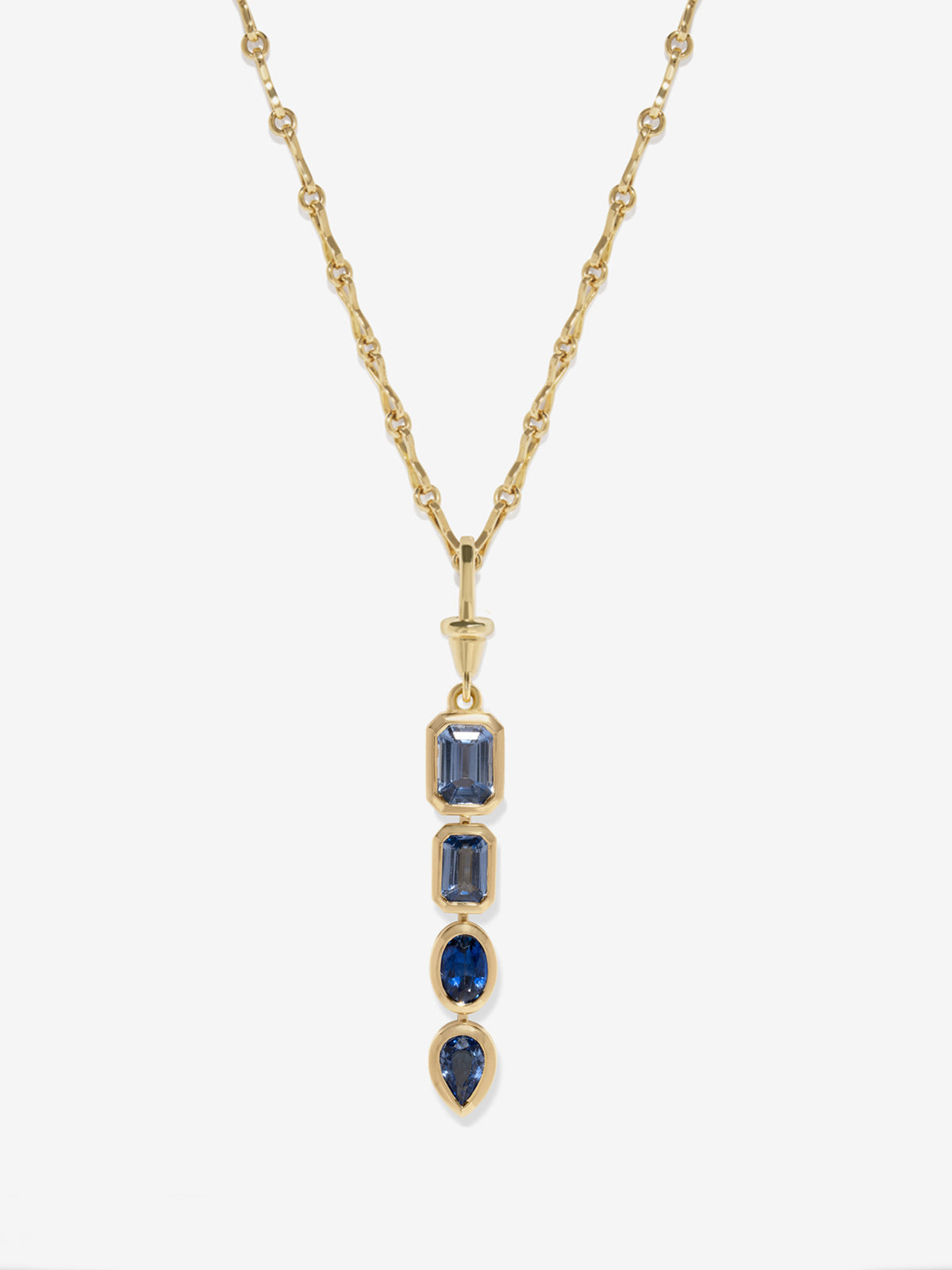 Gradient Sapphire Lariat Necklace