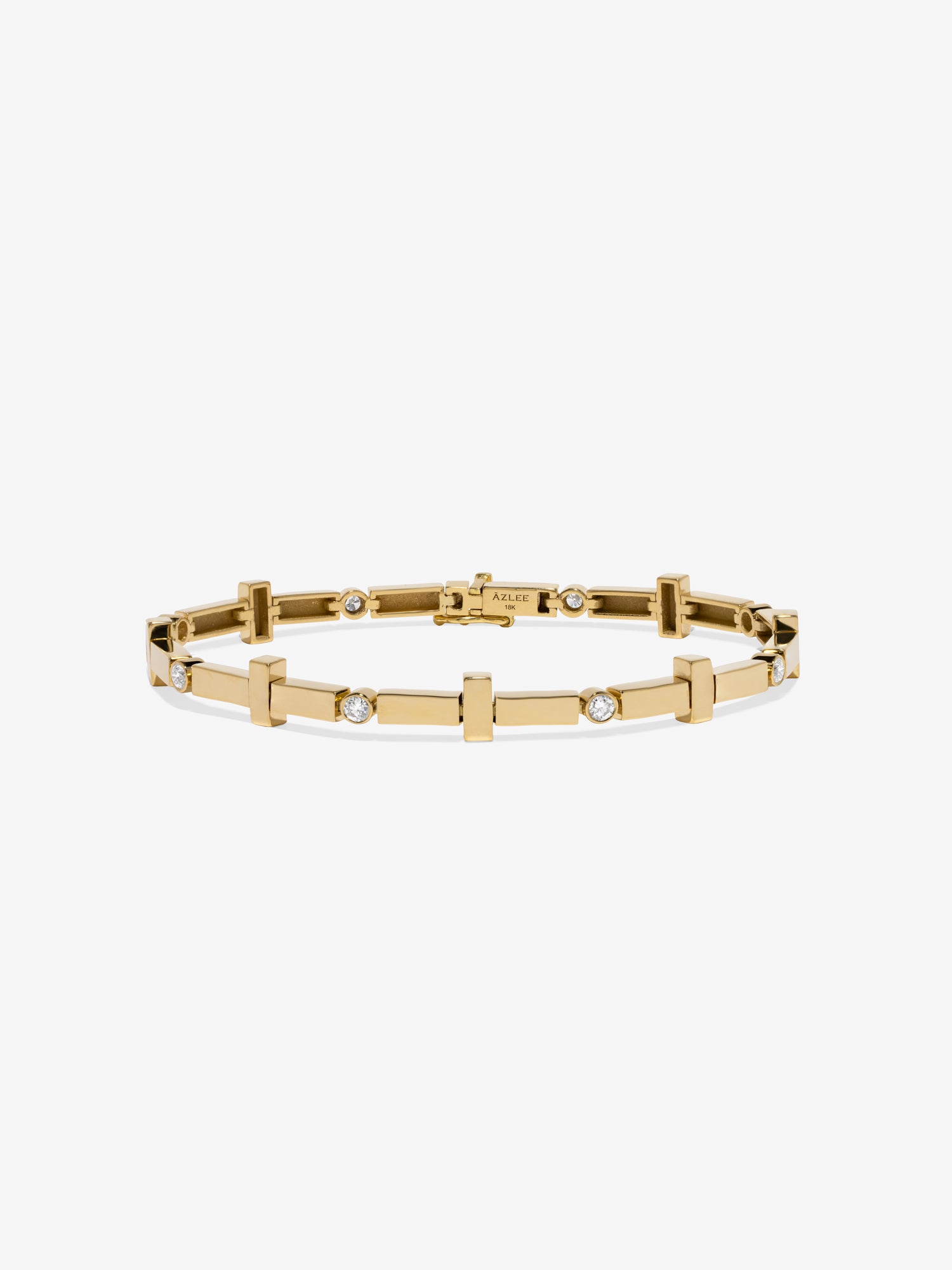 Scattered Gold Bar and Diamond Tennis Bracelet