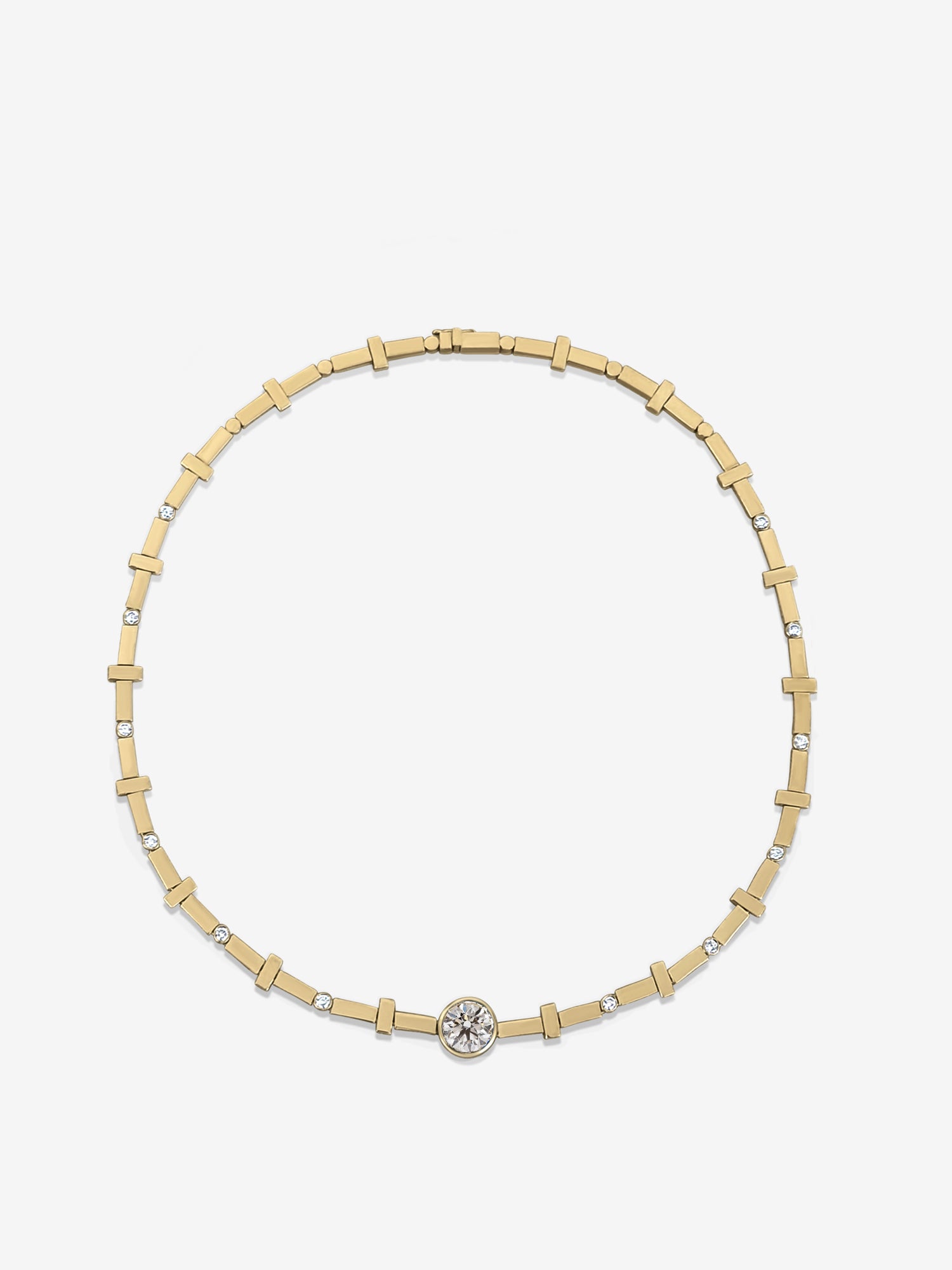 Custom Round Diamond Scattered Tennis Necklace