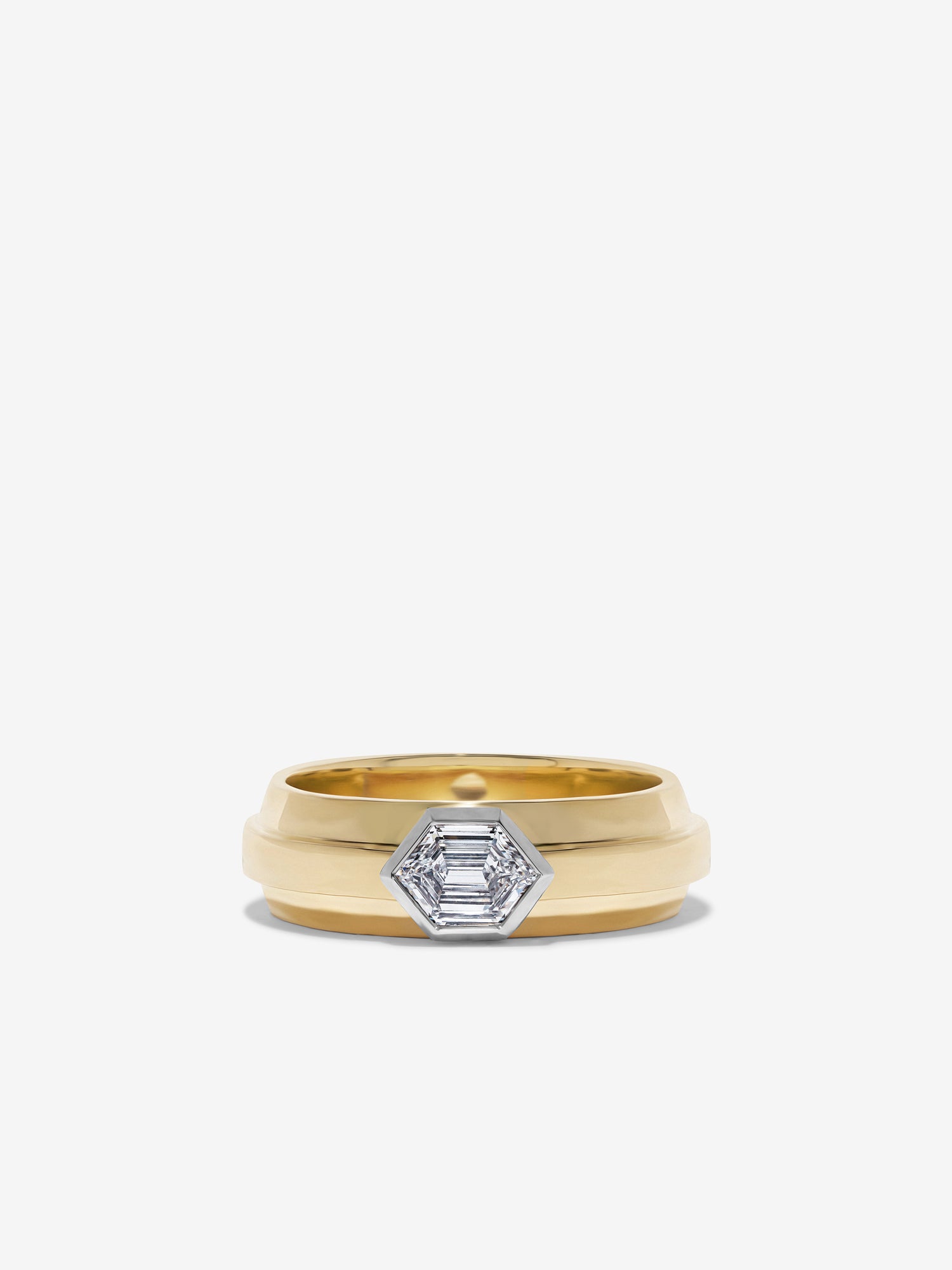 Soft Staircase Elongated Hexagon Ring