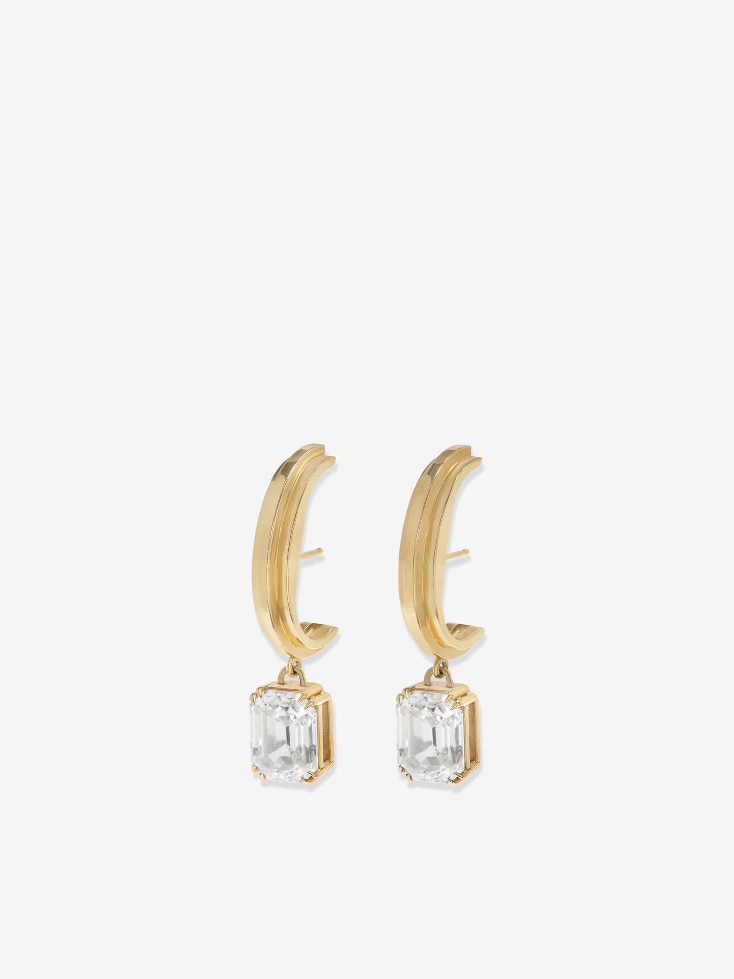 Staircase Emerald-Cut Cuffed Studs