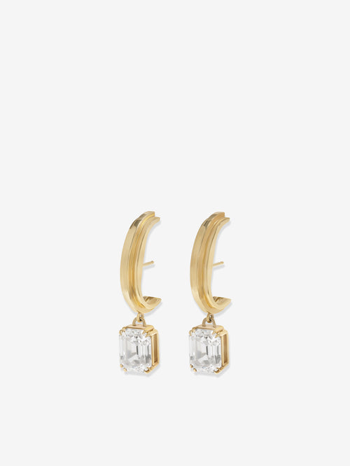Staircase Emerald-Cut Cuffed Studs