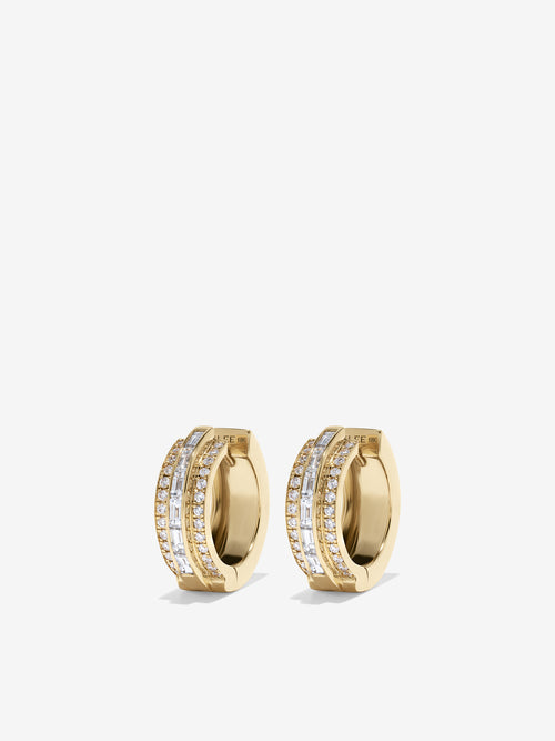 Staircase Pave & Baguette Hoops