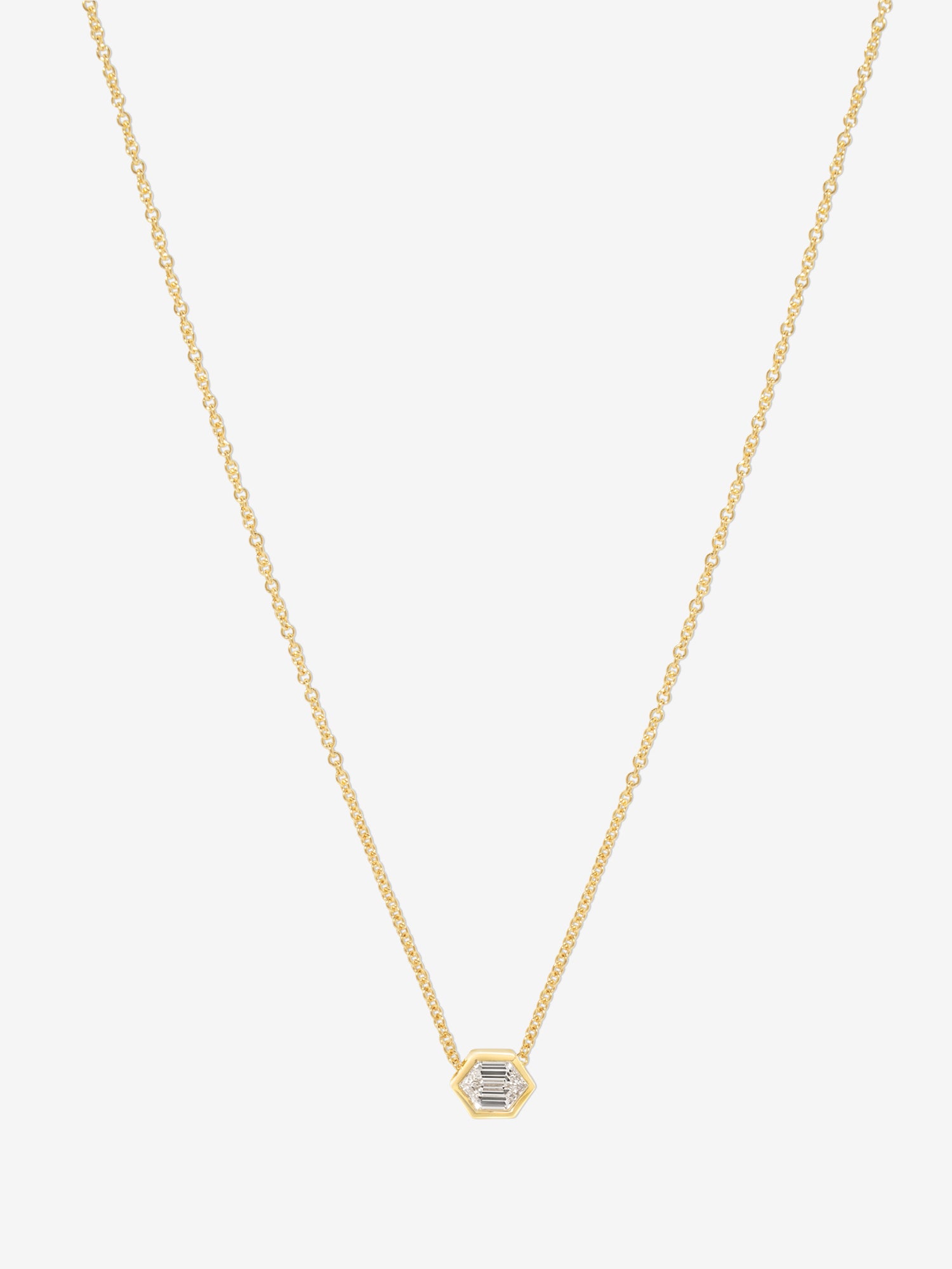 Trace Elongated Hexagon Diamond Necklace