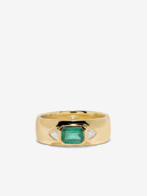 Trio .70ct Emerald Ring