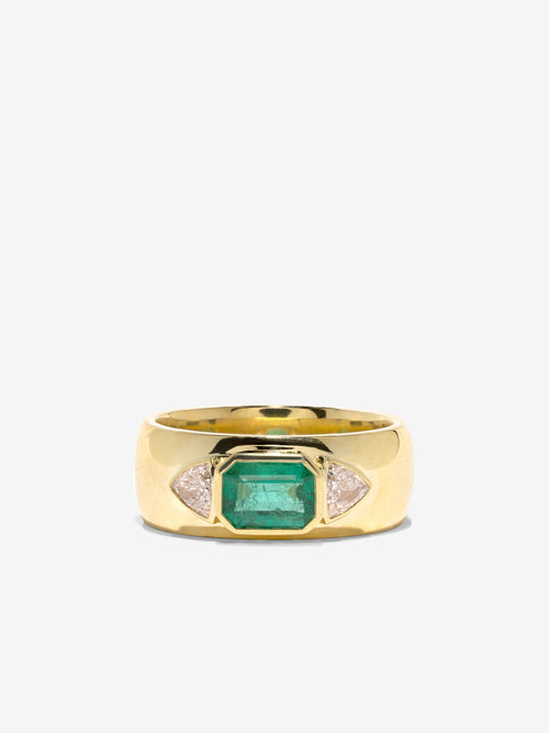 Trio 1ct Emerald Ring