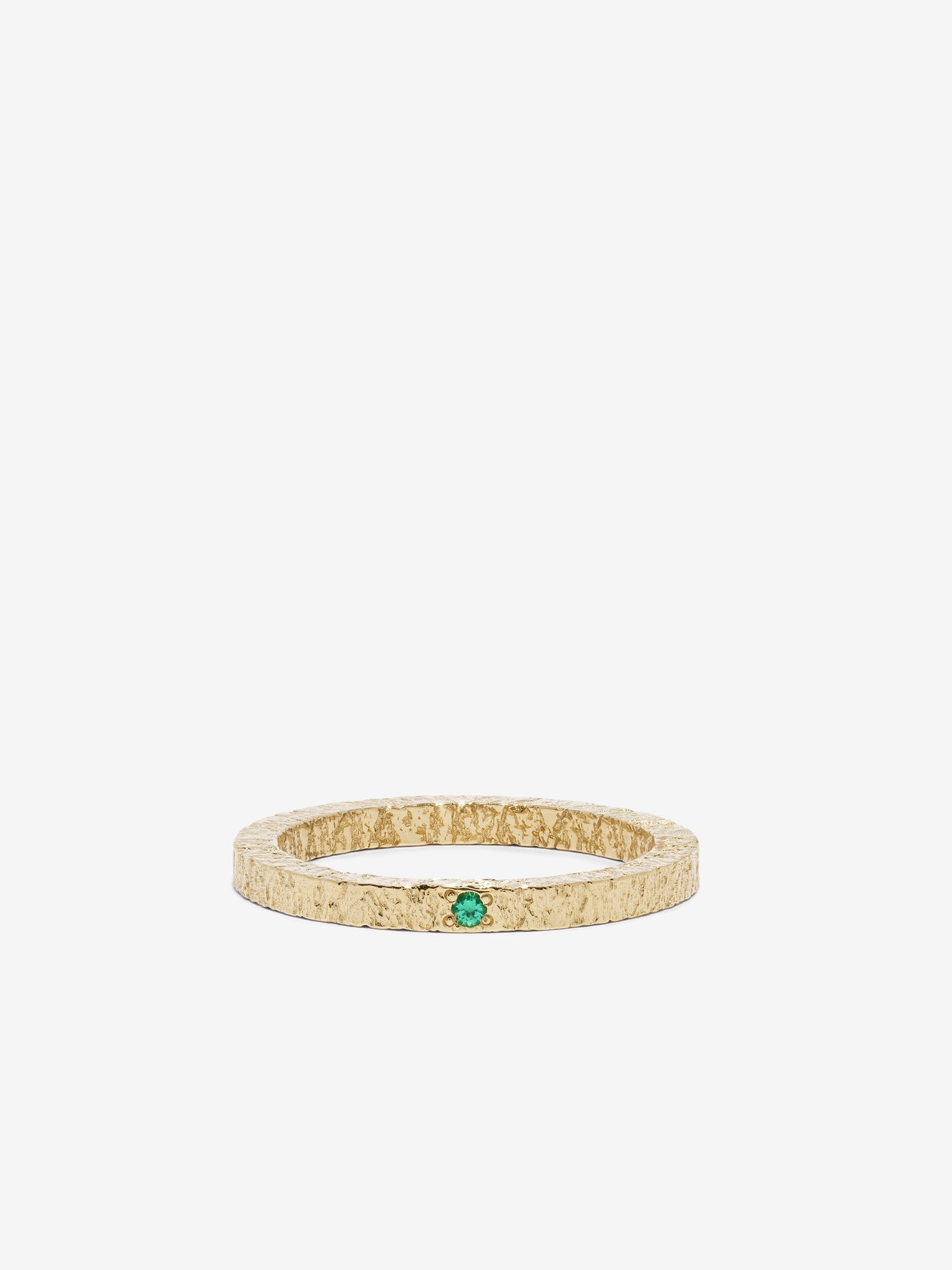 Petite Textured Emerald Band – AZLEE Jewelry