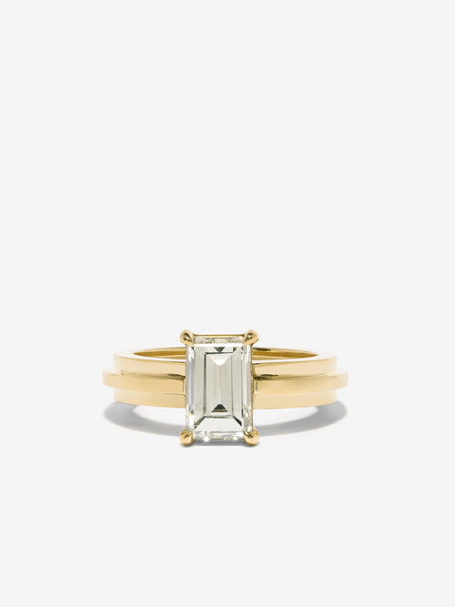 Staircase 3-Tier Baguette Diamond Ring